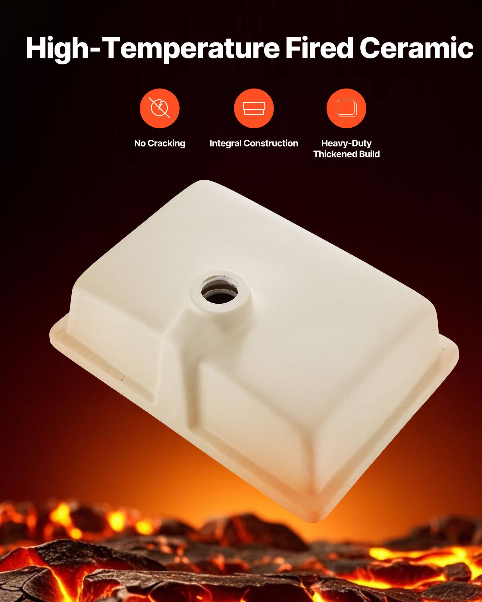 High-Temperature Fired Ceramic

- No Cracking
- Integral Construction
- Heavy-Duty Thickened Build