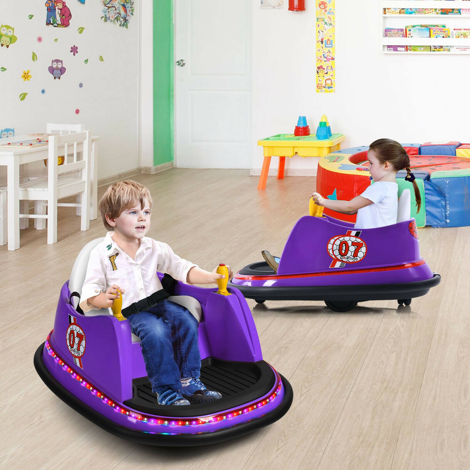 Alt View 2. Gymax - Gymax 6V Kids Ride On Bumper Car Vehicle 360 Degree Spin Toy w/ Remote Control Purple - Purple.