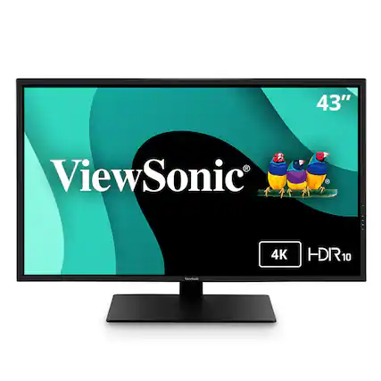 Front. ViewSonic - VX4381-4K 42.5" LCD 4K UHD Monitor with HDR (DisplayPort USB, HDMI) - Black.