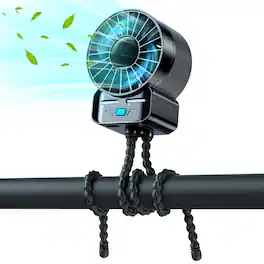 PRIMEPLUS - Multifunctional Portable Stroller Mini Handheld Fan, 4 Speeds 6600rpm Rechargeable, Extended Tripod - Black-1piece