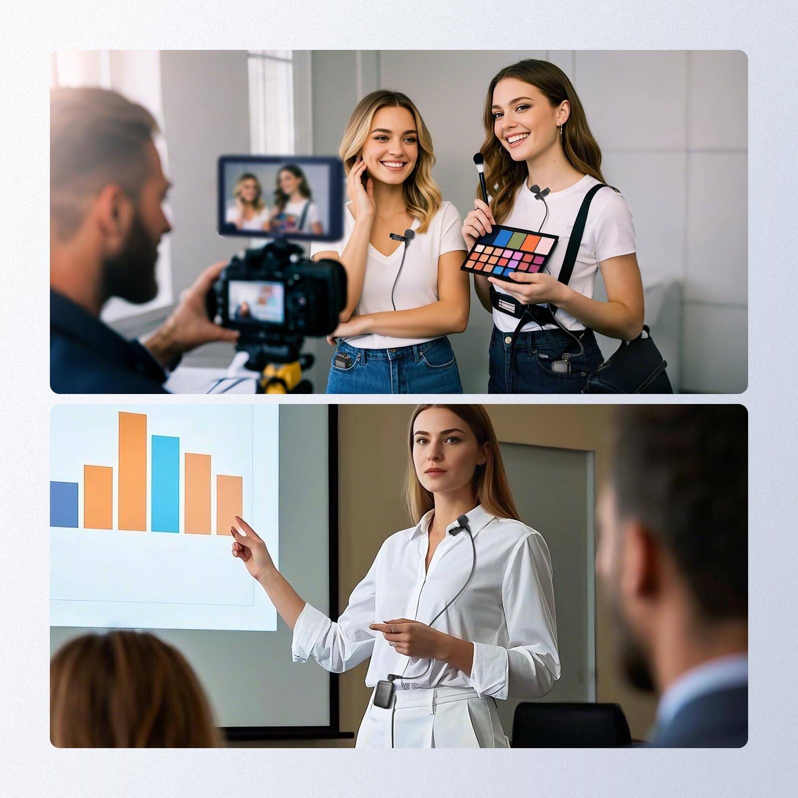 Alt View 4. Neewer - 2-Pack Mini Lavalier Microphone - Clip-On Wired Lapel Mic for DJI Mic 2 & Rode Wireless Go II.