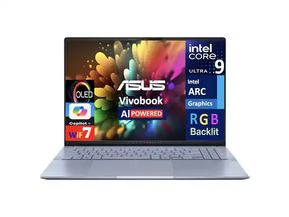 ASUS Vivobook
OLED Copilot
Wi-Fi 7
AI POWERED
Intel Core Ultra 9
Intel ARC Graphics
RGB Backlit