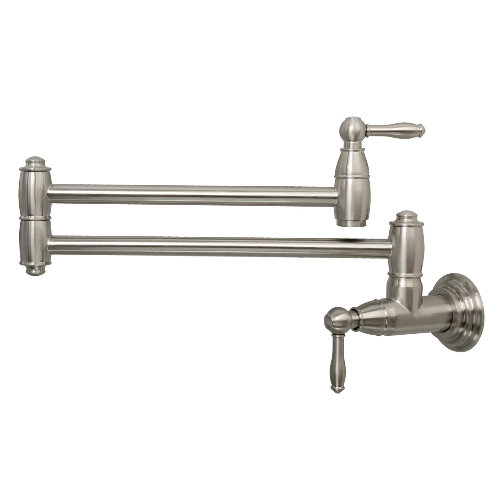 Wall-Mounted Solid Brass Pot Filler Kitchen Faucet with Dual Joint Swing Arms for Stovetop