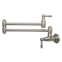 Wall-Mounted Solid Brass Pot Filler Kitchen Faucet with Dual Joint Swing Arms for Stovetop