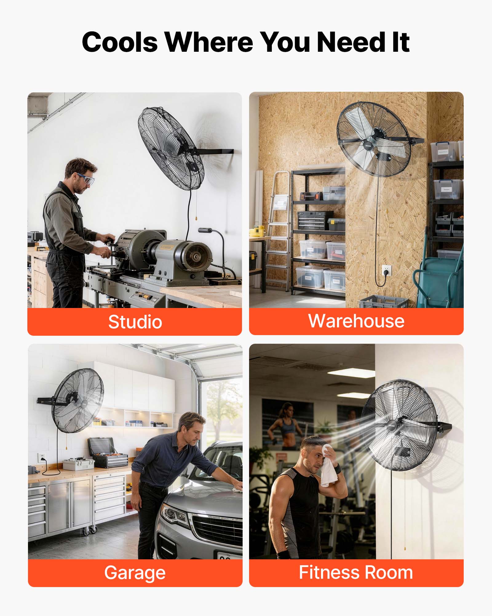 Cools Where You Need It

Studio  
Warehouse  
Garage  
Fitness Room