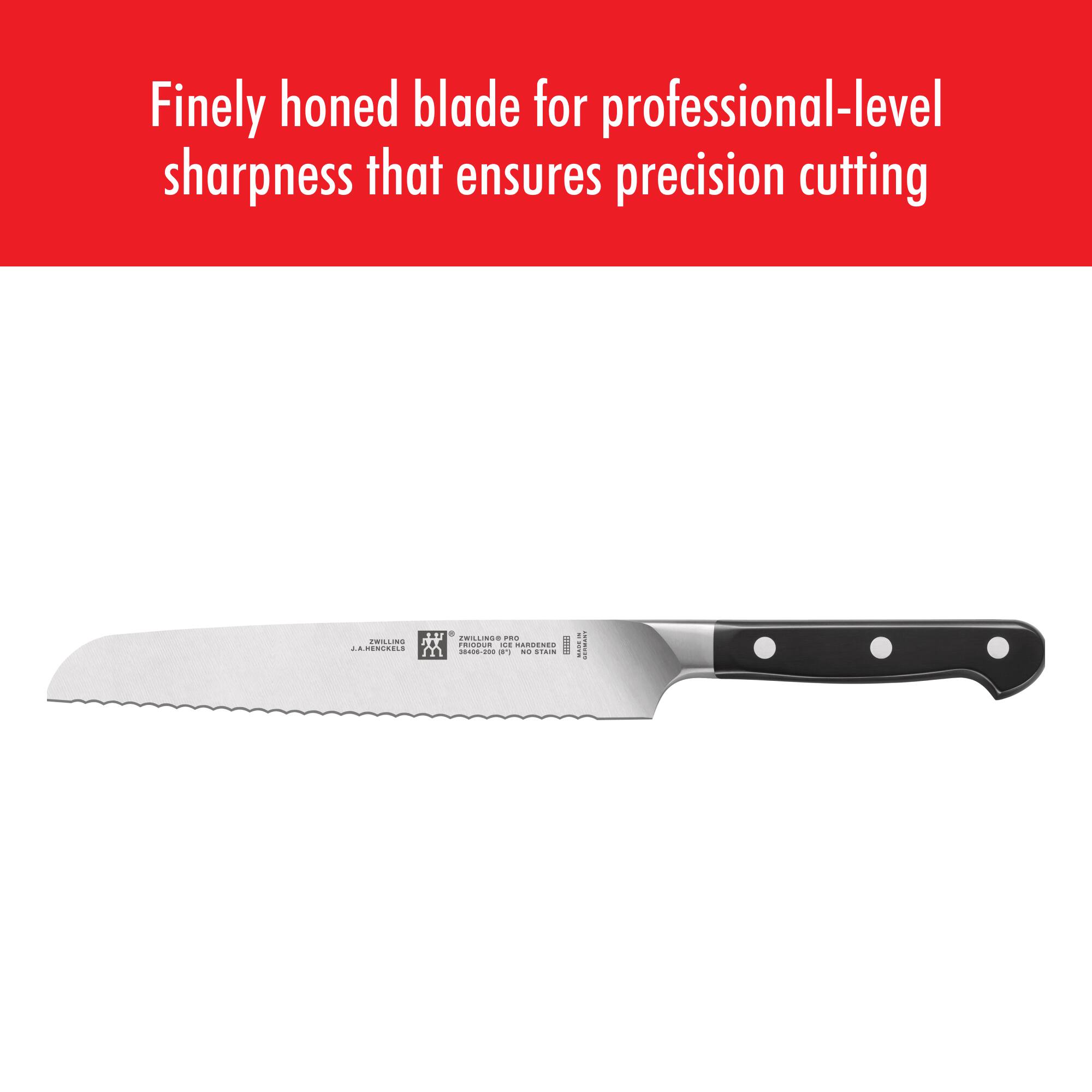 Finely honed blade for professional-level sharpness that ensures precision cutting.

IROS - FREiO
MARDENED

ZWILLING PRO
J.A. HENCKELS
34404-207 (7)
No 8710