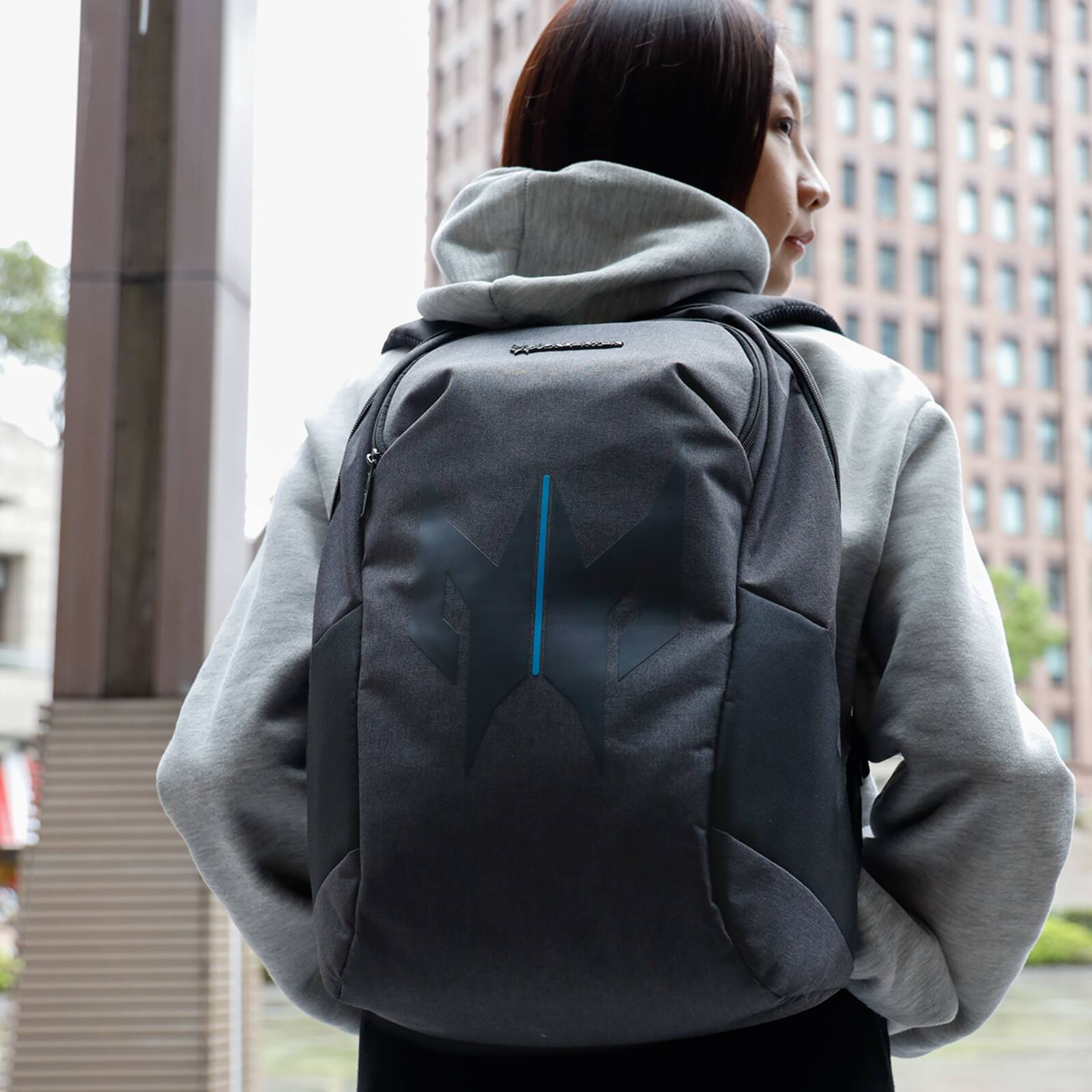 Alt View 4. Acer - Predator Flux Backpack – Water & Damage Resistant, Fits up to 16" Laptop, TSA-Friendly, Multi-Compartment - Black.