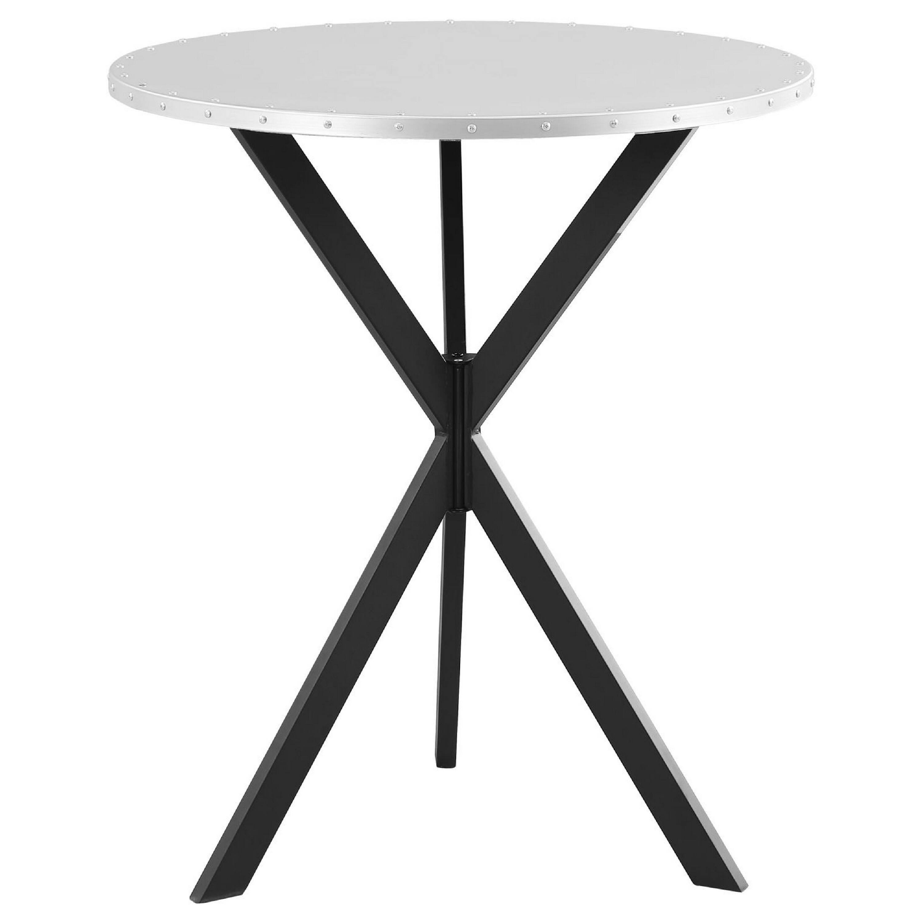 Manhattan Lane 36 Inch Bar Table, Metal Top, Hammered Nails ...