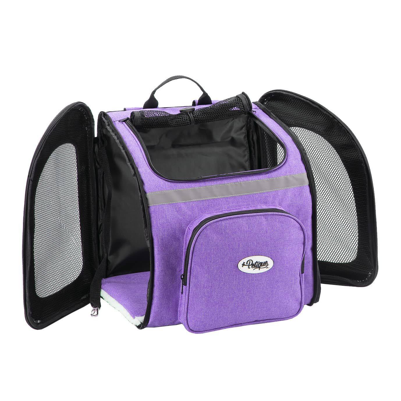 Front. Petique - Petique Pet Backpacker, Pet Carrier for Small Size Pets, Ventilated Backpack Bag for Cats & Dogs.