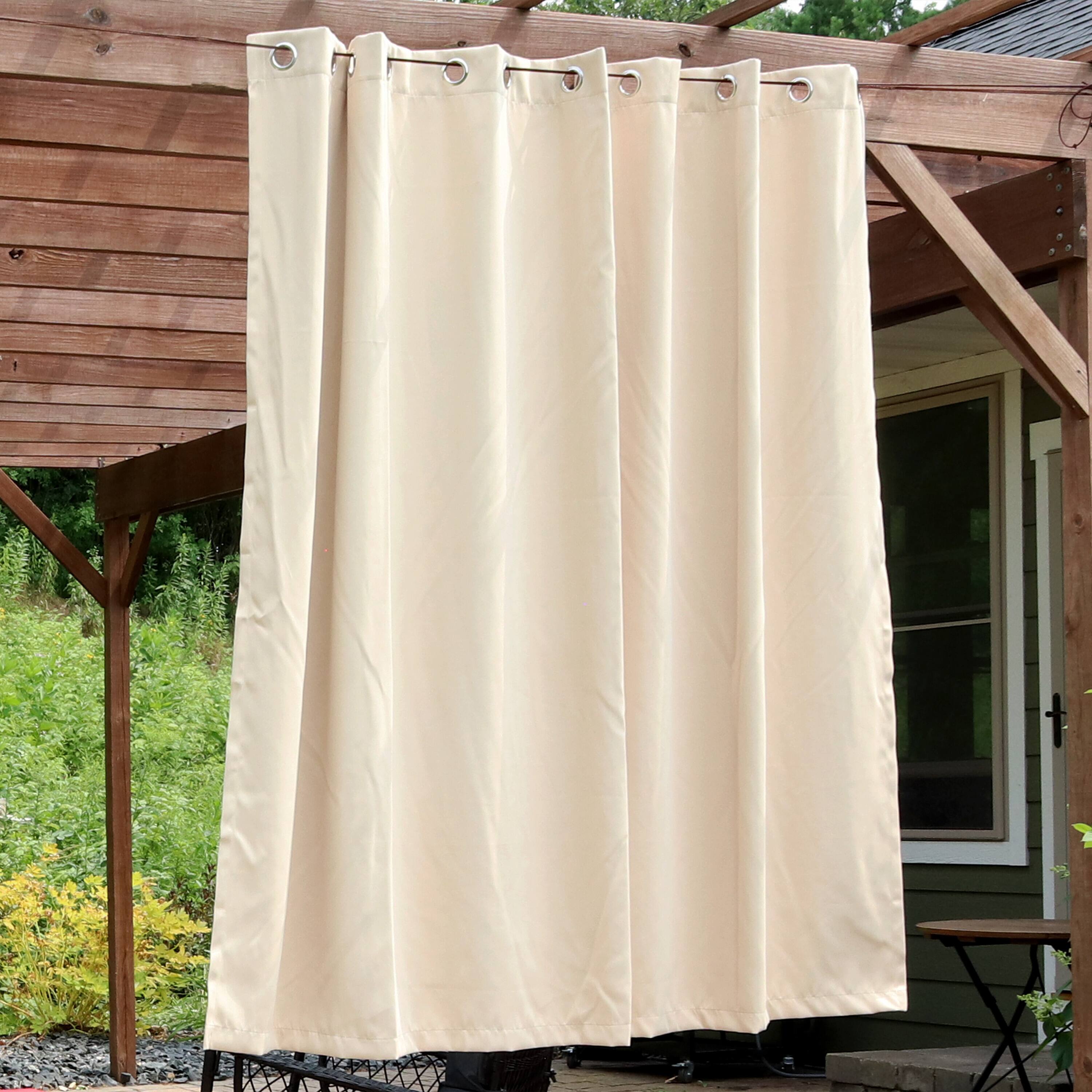 Alt View 1. Sunnydaze - Room Darkening Curtain Panel - 100 in x 84 in - Beige.