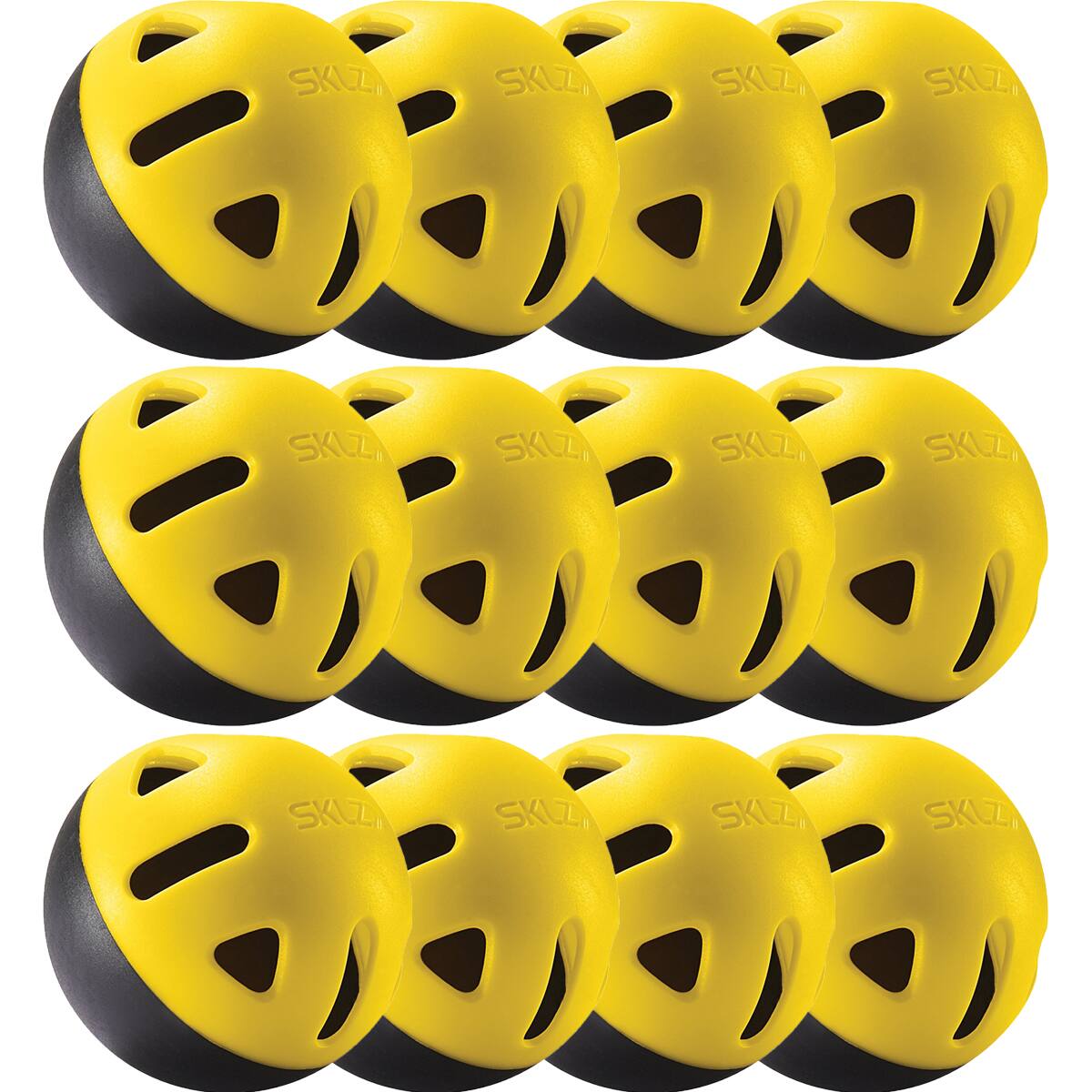 SKLZ - Impact Practice Baseballs - 12-Pack - Black/Yellow