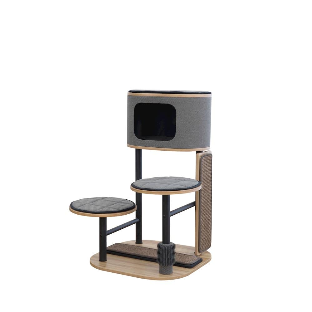 PetPals - 37-in Starbz Industrial 4-Level Cat Tree with Condo - Gray