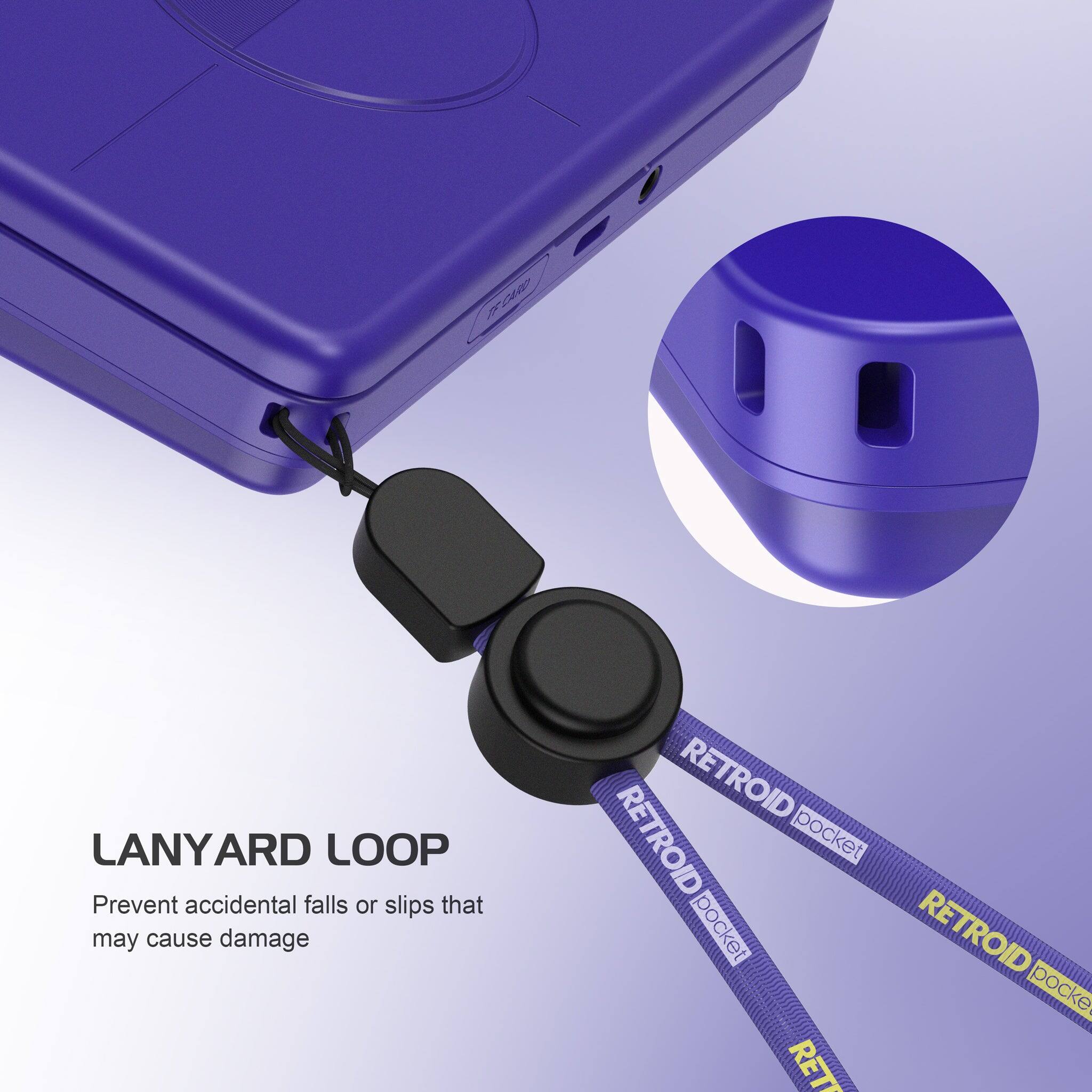 LANYARD LOOP  
Prevent accidental falls or slips that may cause damage