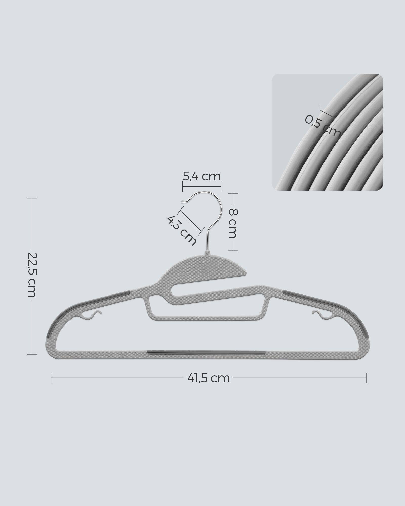 0.5 cm  
22.5 cm  
5.4 cm  
8 cm  
4.3 cm  
41.5 cm