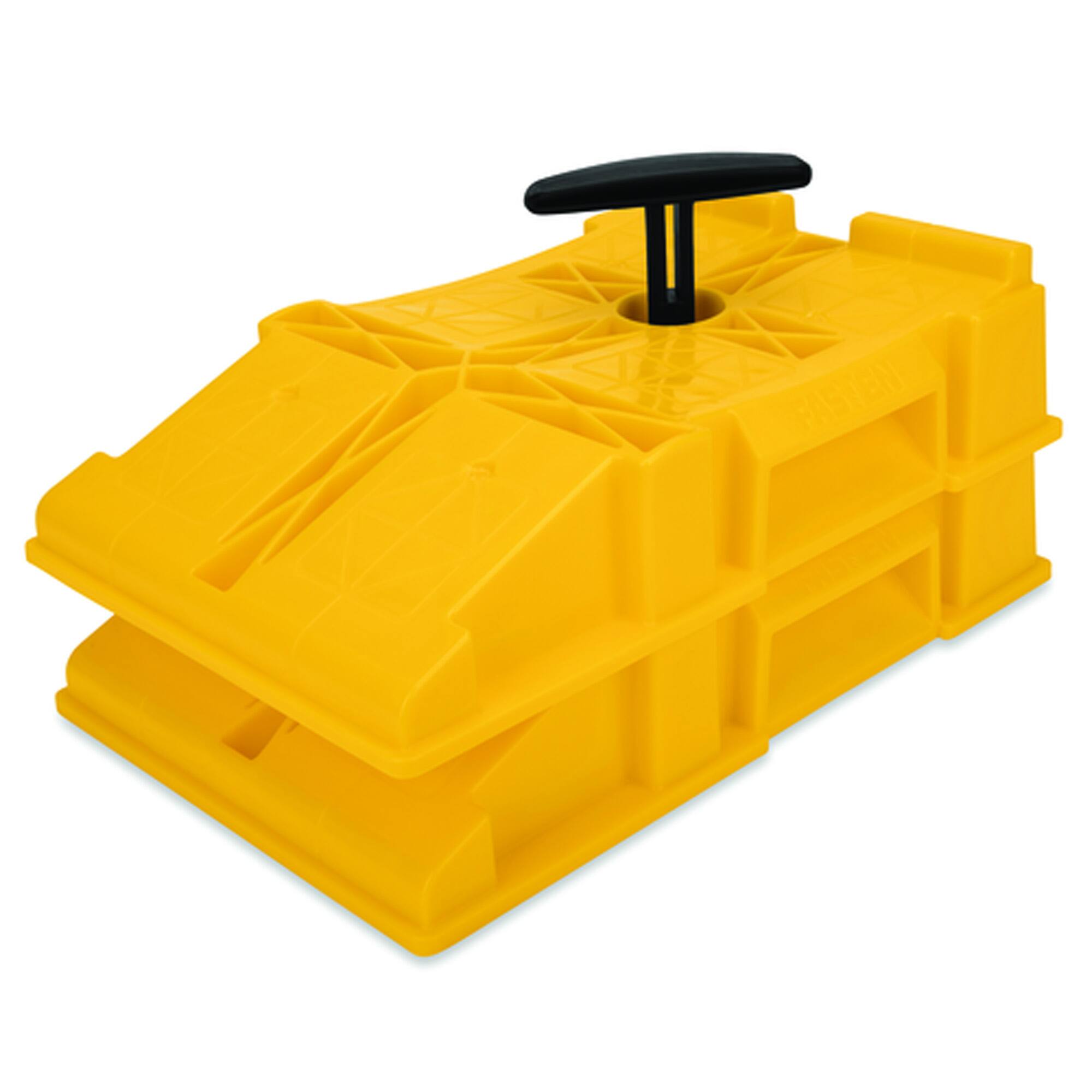 Camco FasTen Premium RV Leveling Trailer Ramps with T Handle, 2.5
