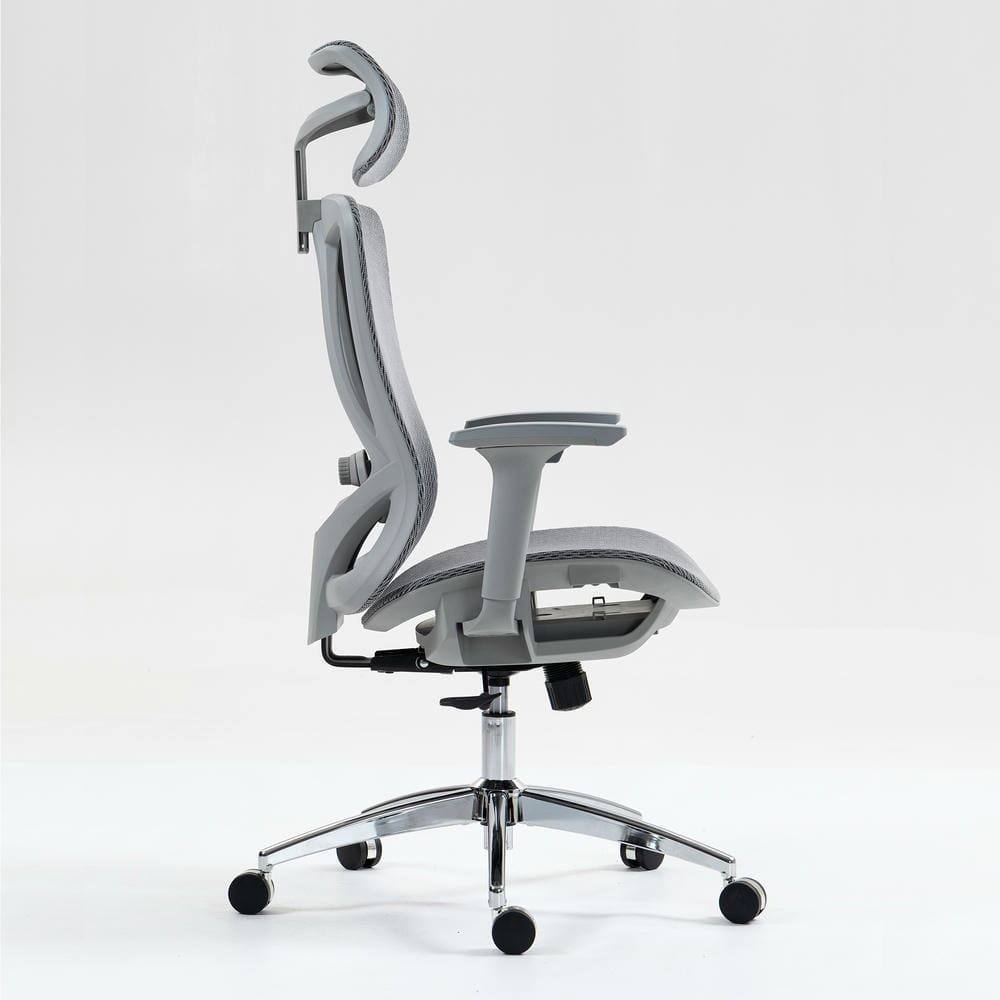 Angle. Kadyn - High Back Mesh Office Chair, 3D Adjustable Armrests, Breathable Ergonomic Design, 360° Swivel, Gray - Gray.