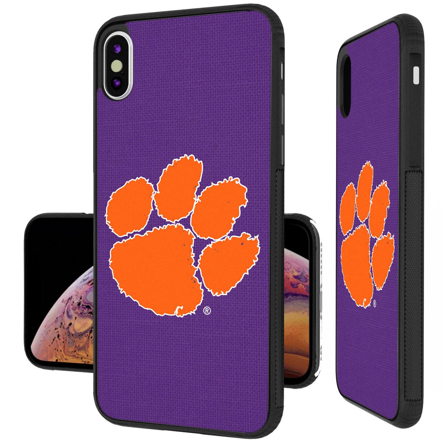 Alt View 3. Keyscaper - Clemson Tigers iPhone Solid Design Bump Case - 14 Pro Max - Multicolor.