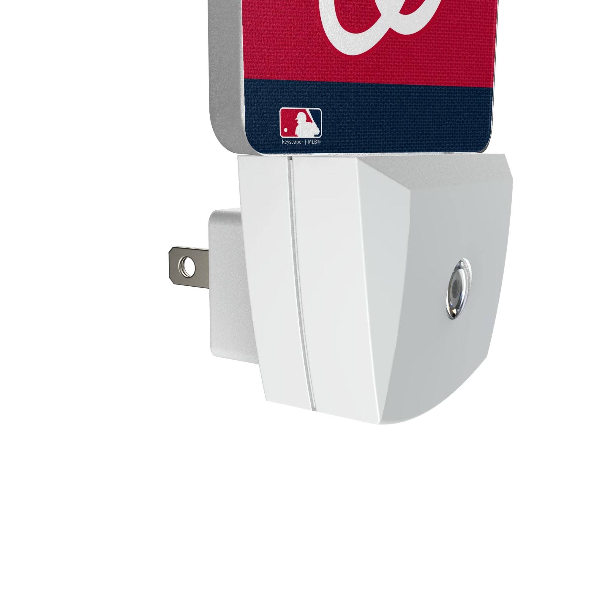 Alt View 2. Keyscaper - Washington Nationals Stripe Design Nightlight 2-Pack - Multicolor.