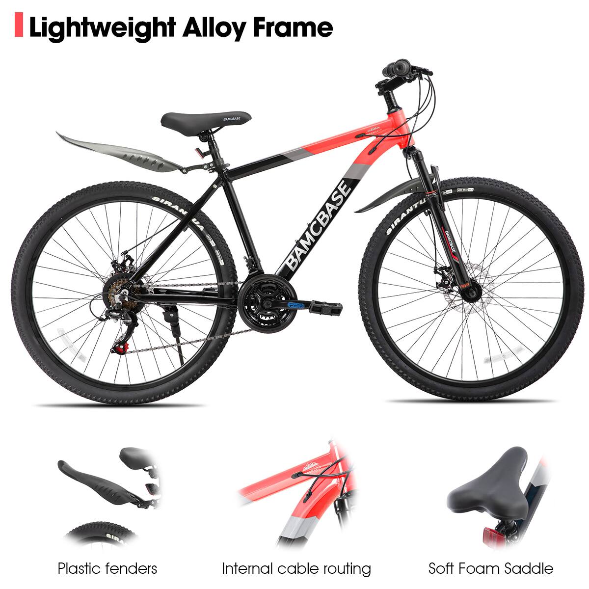 Lightweight Alloy Frame

- Plastic fenders
- Internal cable routing
- Soft Foam Saddle