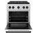 Angle. ZLINE - 30 in. Wide 4 Burner ZLINE Autograph 4.2 cu. ft. Freestanding Paramount Gas DuoPro Range with Matte Black Accents - White Matte.