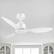 Alt View 2. Breezary - 42" Modern Indoor Ceiling Fan, 3 ABS Blades, 6-Speed DC Motor, Remote Control, Timer, 5'' Downrod, Light/No Light Option - Muted white.