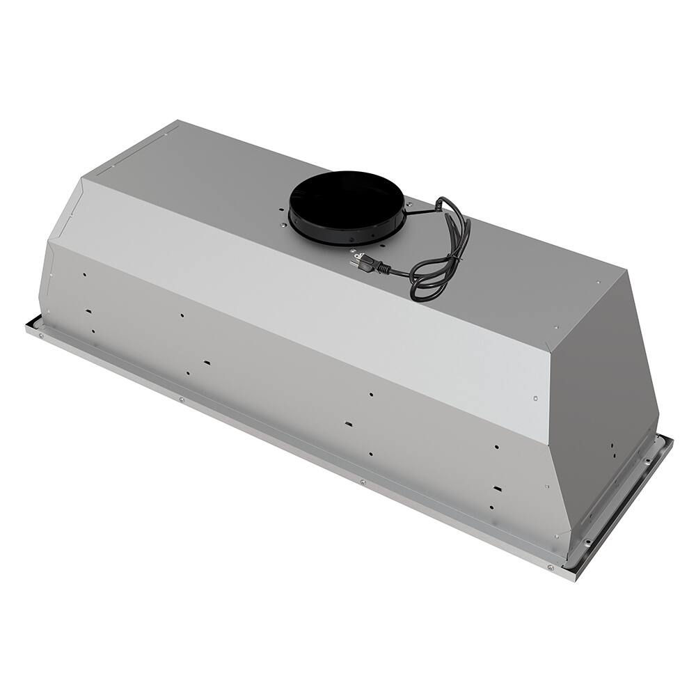 Alt View 5. Streamline - 36 in. Melisurgo Convertible Insert 350 CFM Range Hood, Baffle Filters, Push Button Control, LED Lights - Brushed Stainless Steel.