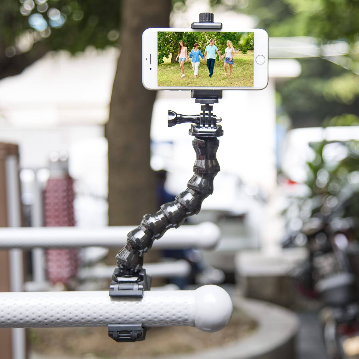 Back. Stylel Star - Phone Holder Desk Gooseneck Mount Cell Clamp Clip For Pole Stand Compatible 16 Plus 15 Pro 14 Xs Max Xr X 8 7 6 6s An... - Default.