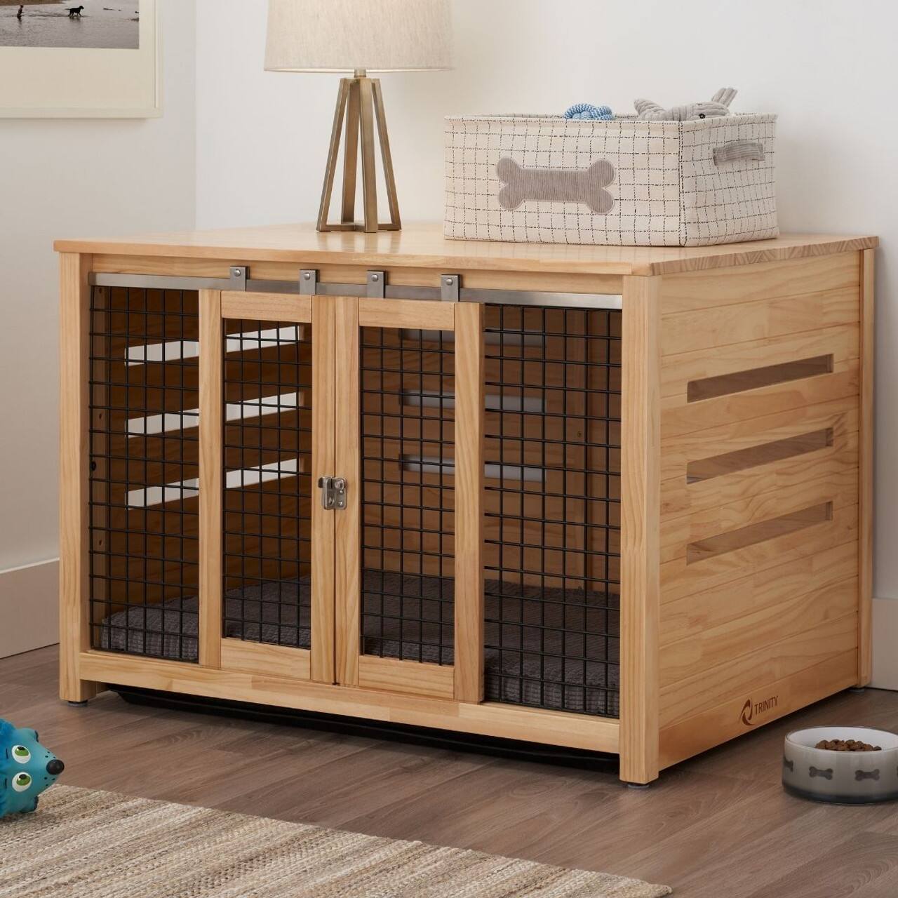 Alt View 13. TRINITY - 40" Natural Pet Crate Accent Table - Natural.