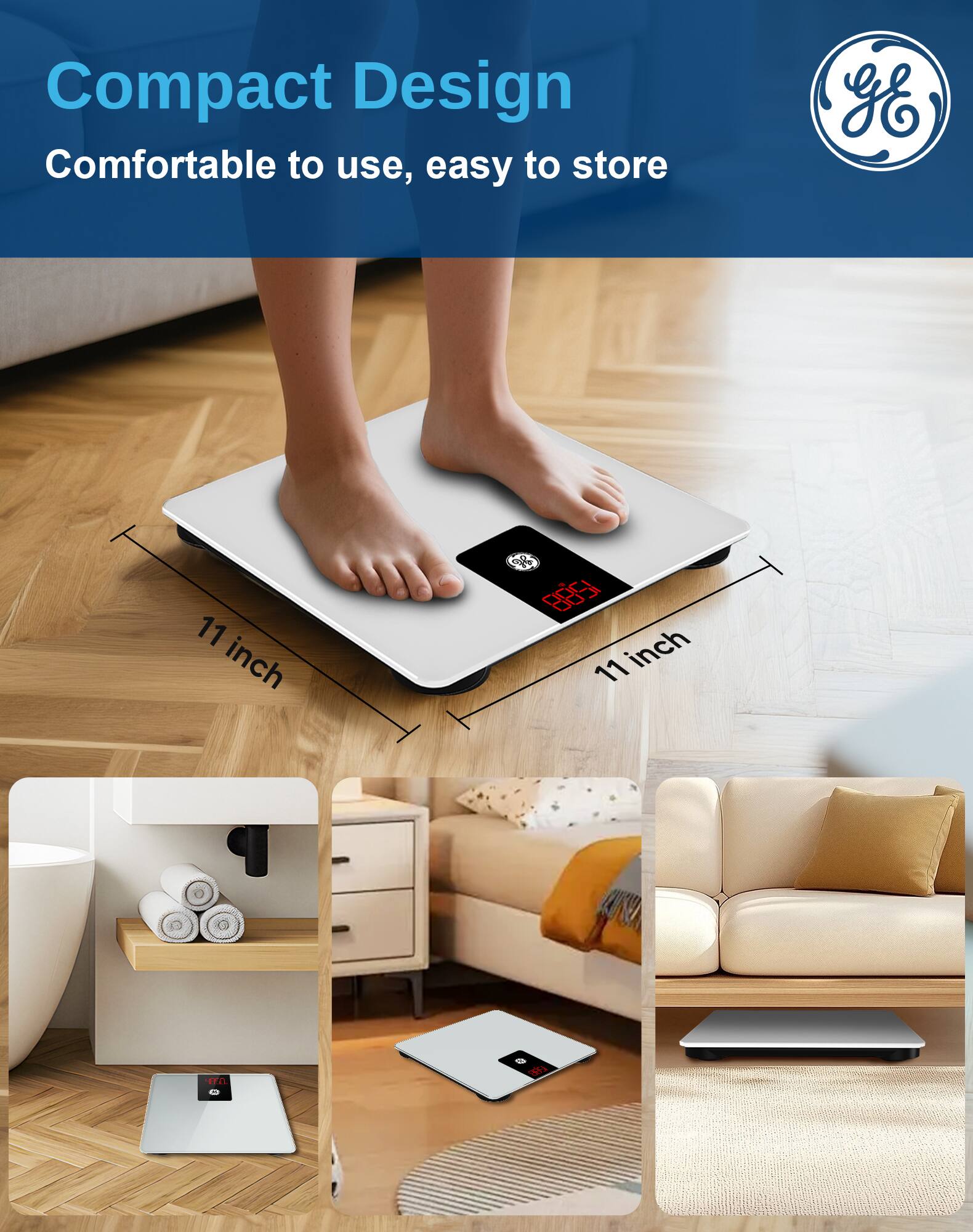 Compact Design  
Comfortable to use, easy to store  

11 inch  
11 inch