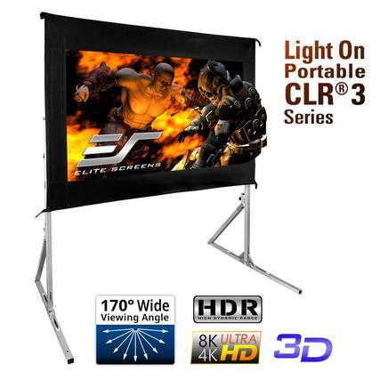 ELITE SCREENS
Light On Portable CLR® 3 Series
170° Wide Viewing Angle
HDR High Dynamic Range
8K ULTRA 4K HD
3D