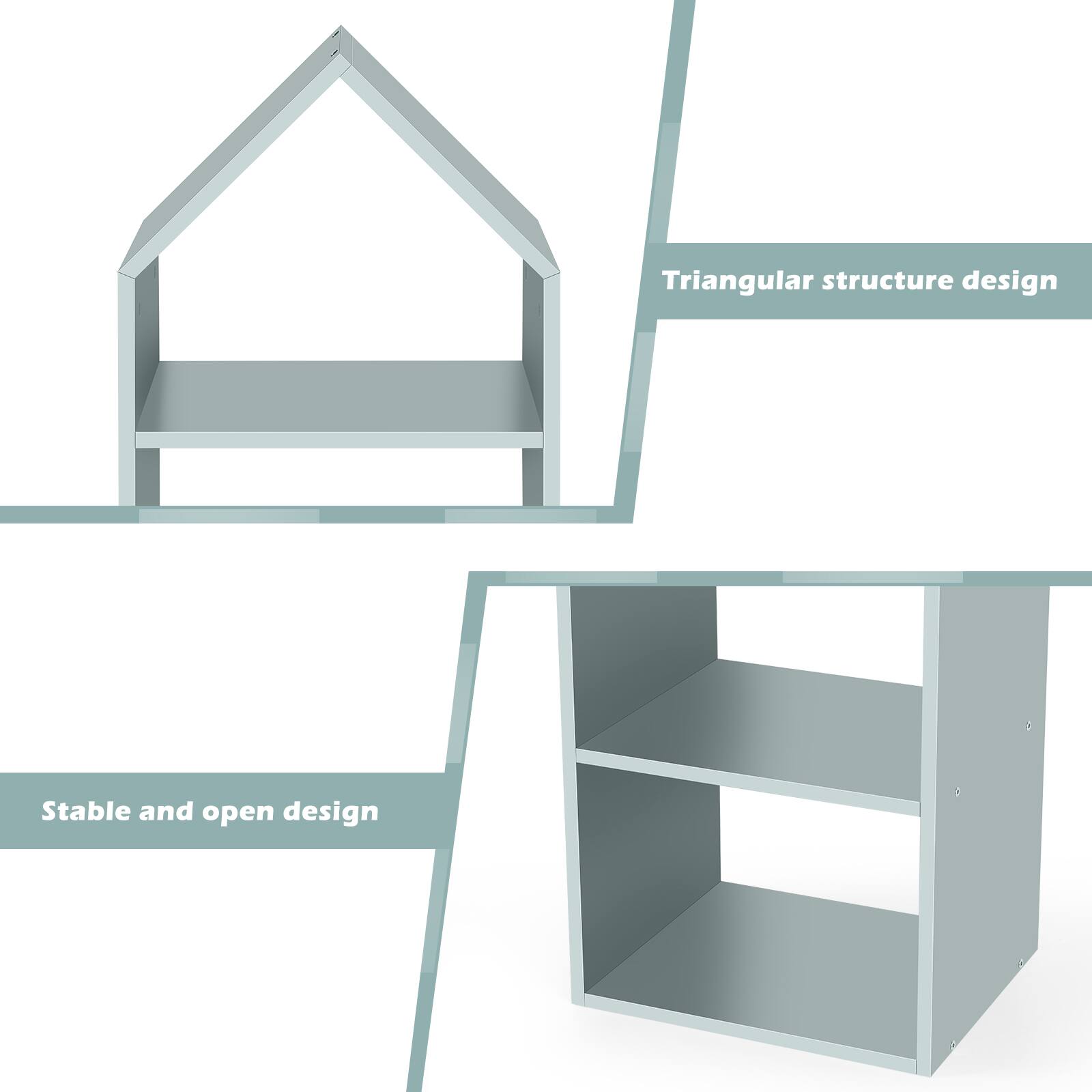 Triangular structure design  
Stable and open design