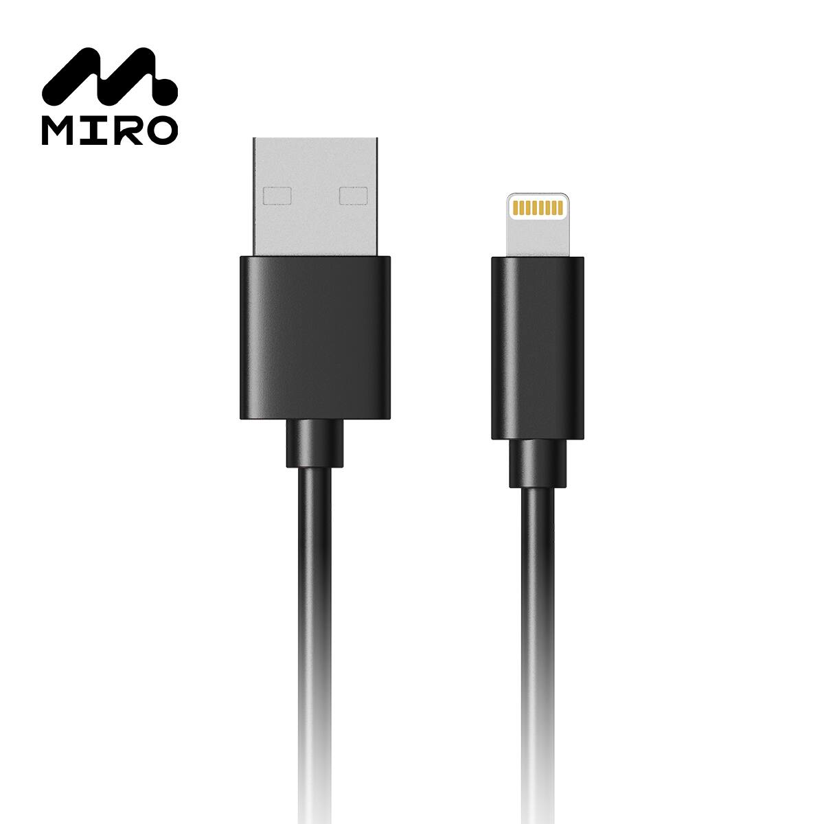 Front. Miro - U2 Data Cables | Fast Charging for Apple & Type - C Devices | MFi & Smart Chip Protection - Black.