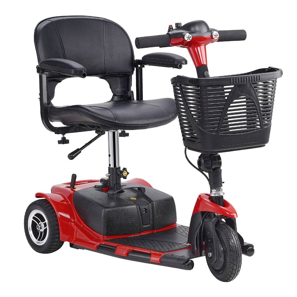 Alt View 6. Loheer - Loheer 3 Wheel Folding Mobility Scooter Adults Seniors 12 Mile Range 265lb Capacity Electric Powered Travel Wheelchair - Blue.