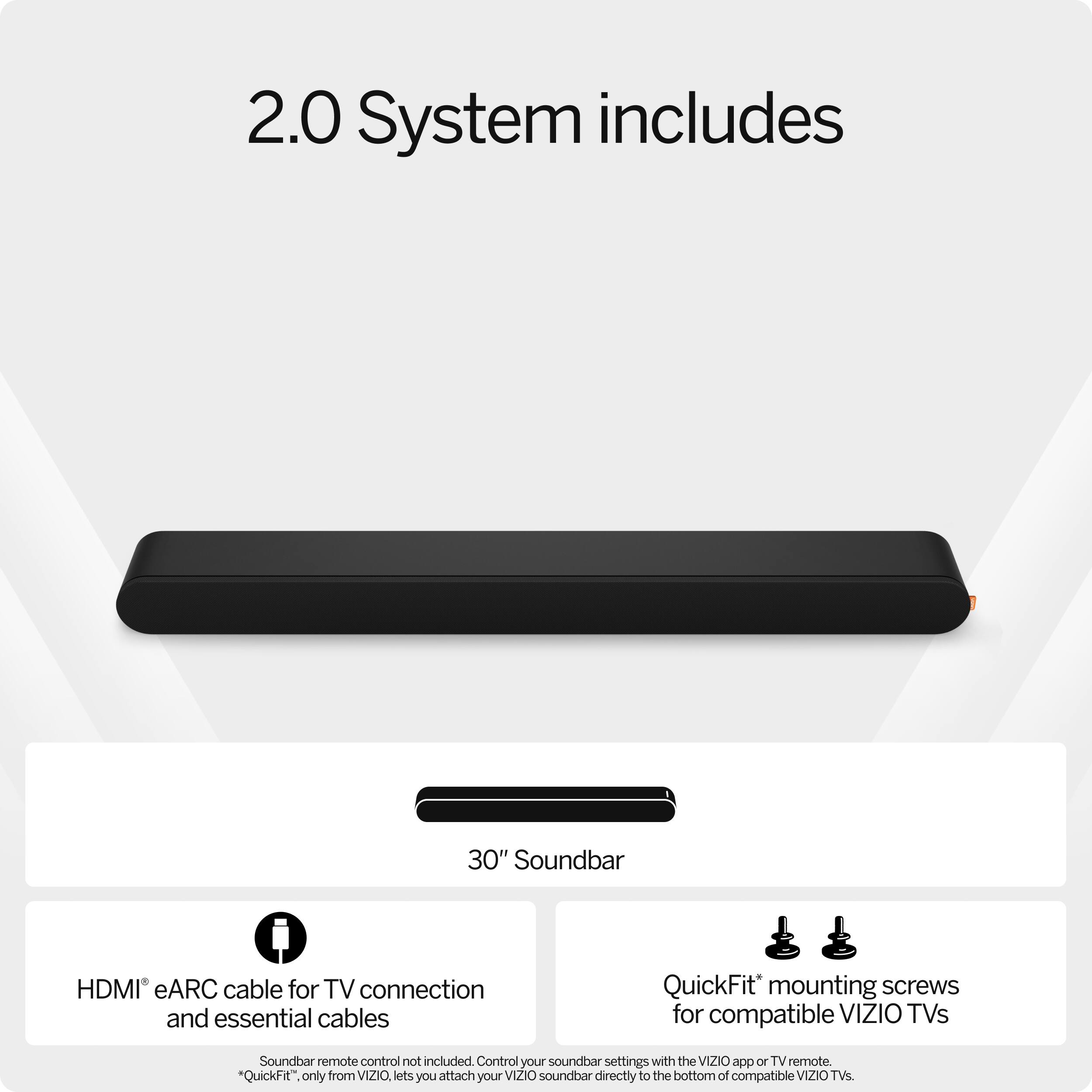VIZIO 2.0 Soundbar w/ Dolby Atmos, DTSX Black SV200M0805 Open Box