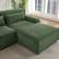 Alt View 6. Aukfa - Chenille L-Shape Sectional Sofa-Minimalist, Sleeper Couch for Living Room, Apartment, Reception-No Assembly - Green.
