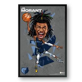 Sporticulture - Ja Morant Memphis Grizzlies Framed 27" x 39" Player Caricature Art - Multicolor