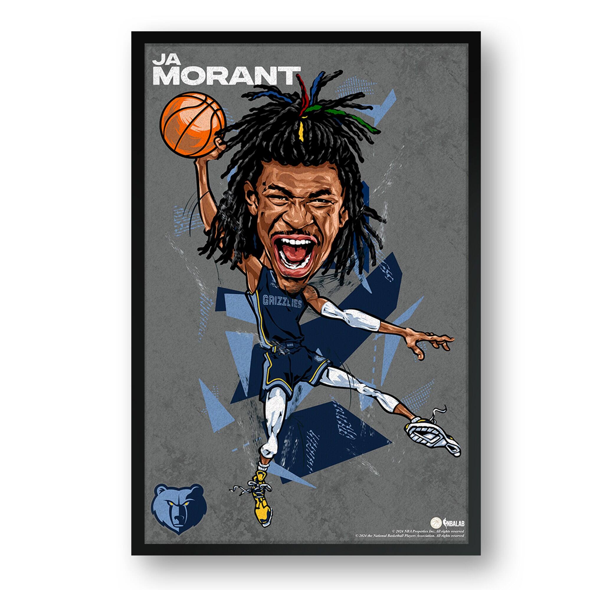 Ja Morant Memphis Grizzlies Framed 27" x 39" Player Caricature Art