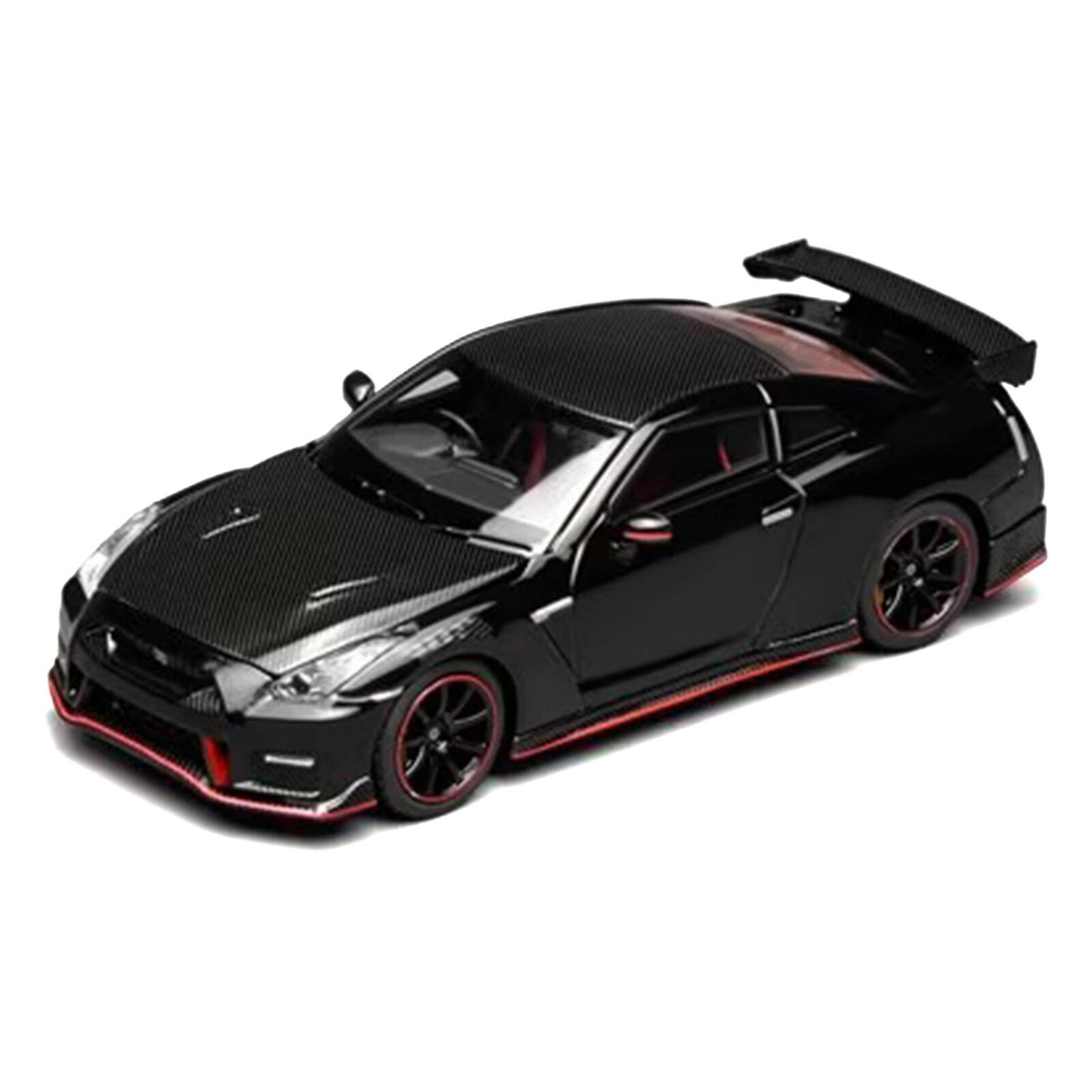 Alt View 3. MotorHelix - 2022 Nissan GT-R Nismo (R35) RHD Meteor Flake Black Pearl with Carbon Hood and Top 1/64 Diecast Model Car by MotorHelix.