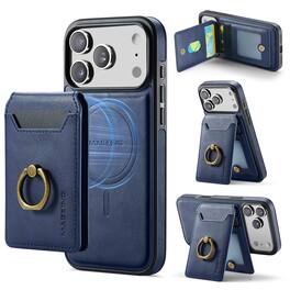 Dteck - for Apple iPhone 17 Pro Max 2-in-1 Magnetic Detachable Wallet Case with RFID Blocking,PU Leather Shockproof Folio Cover - Blue