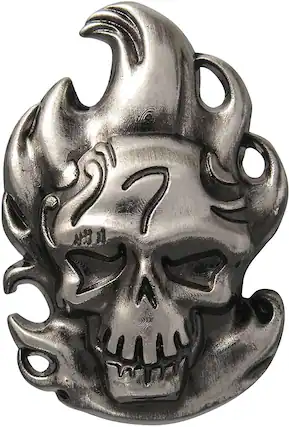Front. Monogram - DC Comics Suicide Squad Pewter Lapel Pin | Diablo - Silver.