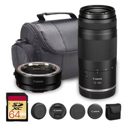 Canon - RF 75-300mm f/4-5.6 Lens| Compact Telephoto Zoom with Versatile Focal Range + More - Black