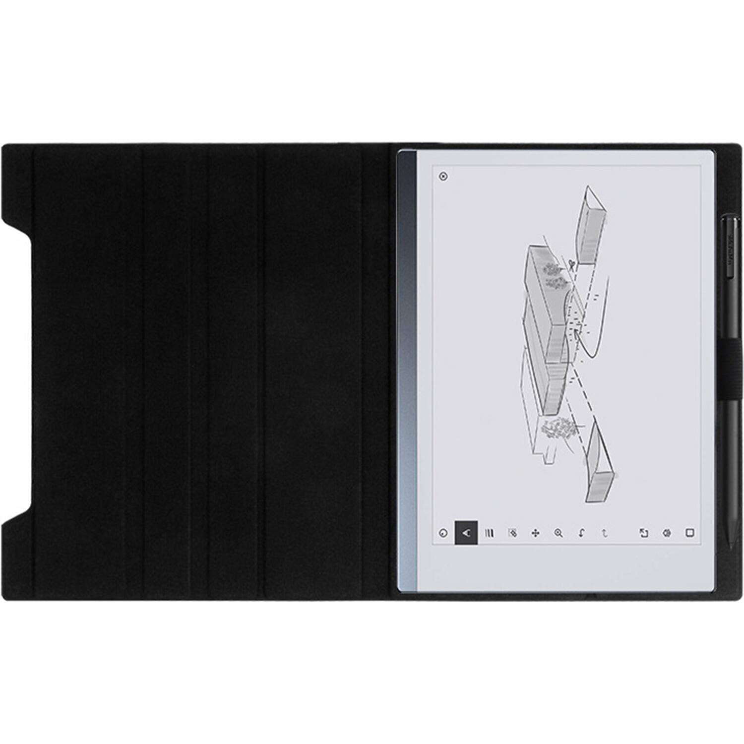 Alt View 11. SaharaCase - Bi-Fold Folio Case for reMarkable 2 - Black.