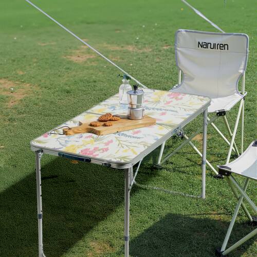 Alt View 9. Winado - 4 FT Adjustable Height Aluminum Folding Picnic Camping Table Portable for In/Outdoor - Symmetrical Pattern.