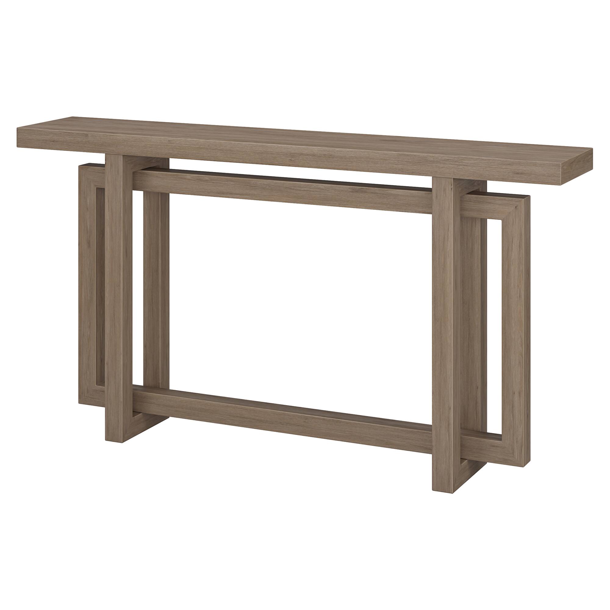 Left. Hudson&Canal - Breslow 55" Wide Rectangular Console Table - Gray.