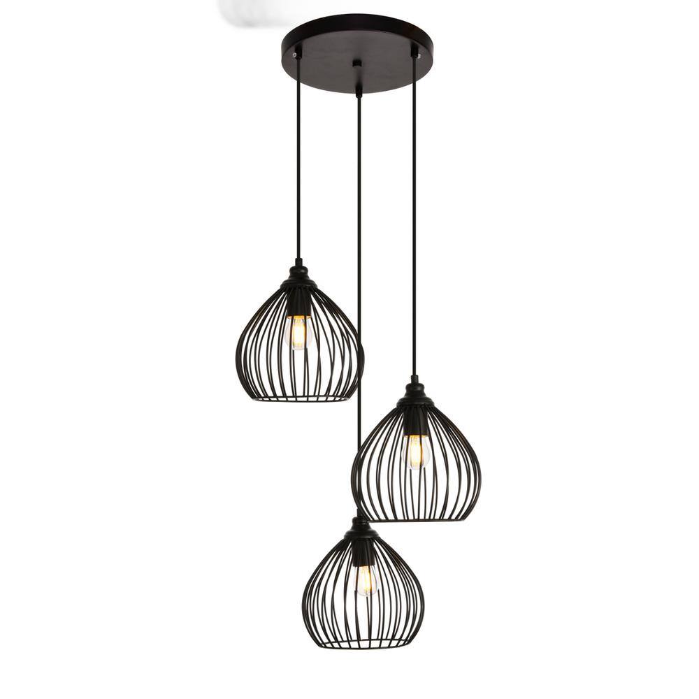 Alt View 4. Living District - Sayer Collection Pendant D16.0 H23.1 Lt:3 Black Finish - Black.