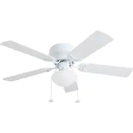 Prominence Home - Alvina Traditional 42” Flush Mount Ceiling Fan with Light, White - Gray