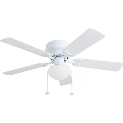 Front. Prominence Home - Prominence Home Alvina Traditional 42” Flush Mount Ceiling Fan with Light, White - Gray.