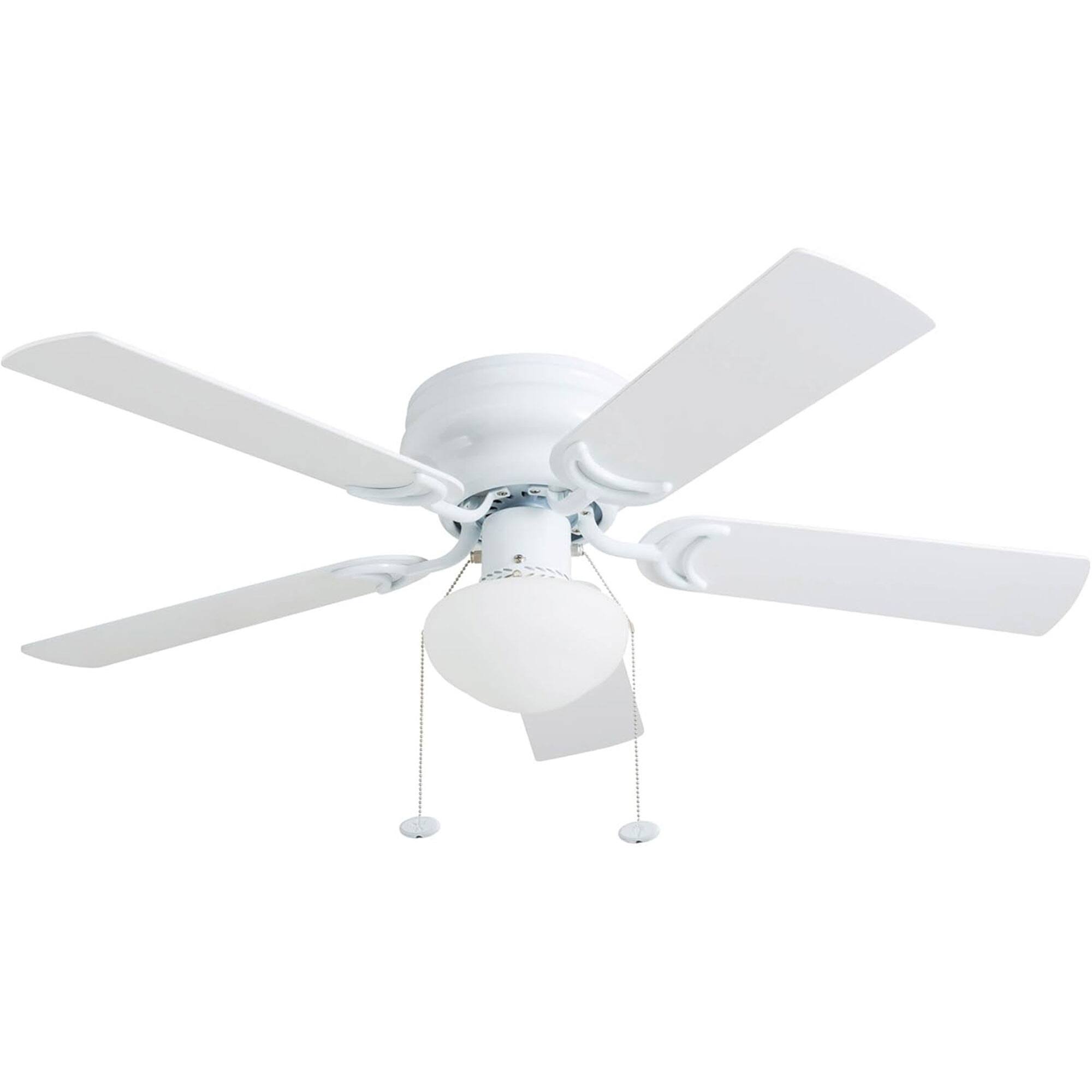 Front. Prominence Home - Prominence Home Alvina Traditional 42” Flush Mount Ceiling Fan with Light, White - Gray.