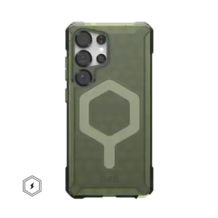 Front. UAG - Essential Armor Series Case with Magnet for Galaxy S25 Ultra - Translucent Olive.