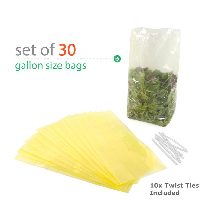 set of 30 gallon size bags  
10x Twist Ties Included